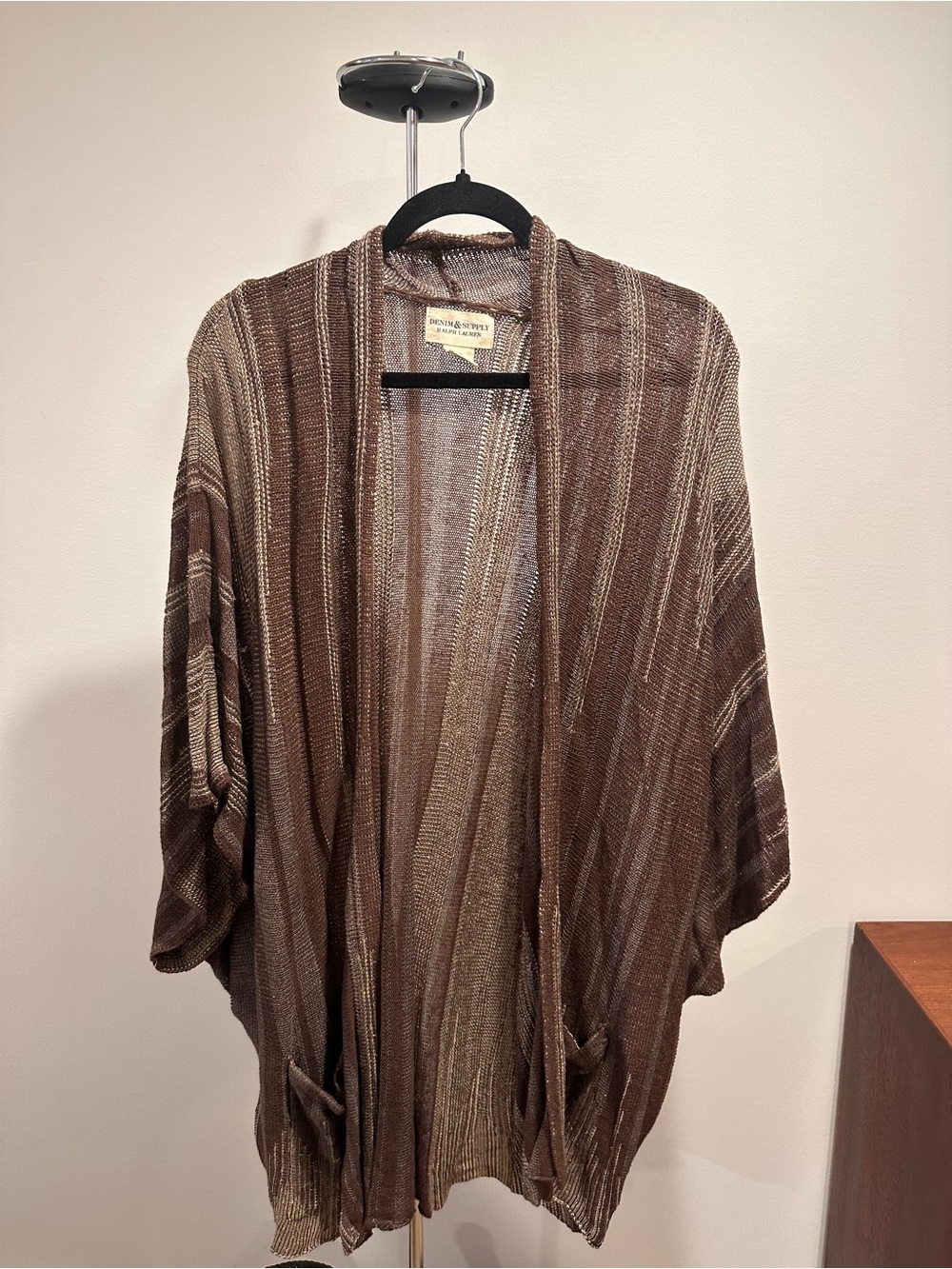 Ralph Lauren Denim & SupplyBrown Striped Open Front Cardigan